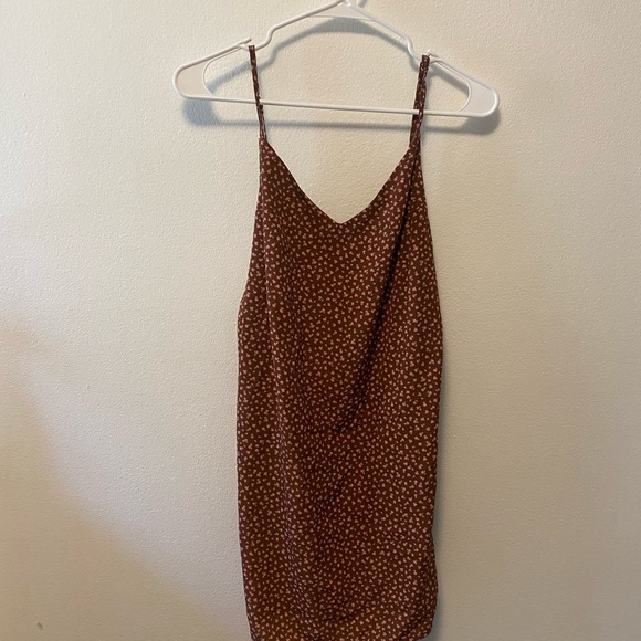 Forever 21 brown dress with pink flowers - Picture 2 of 4